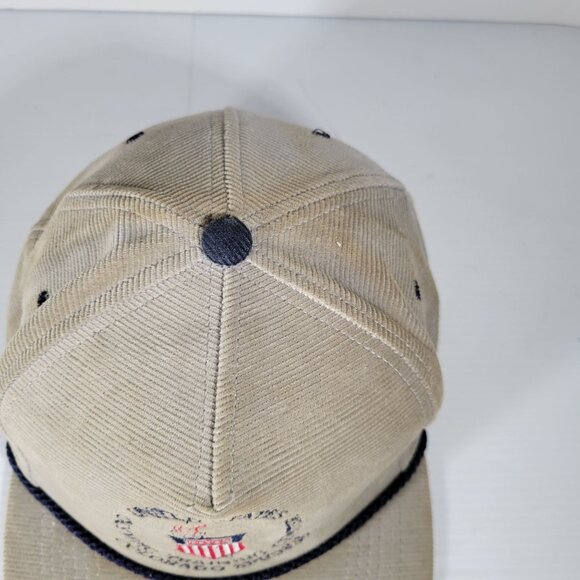 Vintage US Olympic Training Center Corduroy Cap Snapback Hat MADE IN USA Tan Bei - Picture 5 of 10